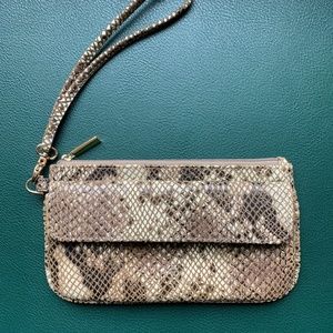 Neiman Marcus Snake Skin Wristlet Clutch